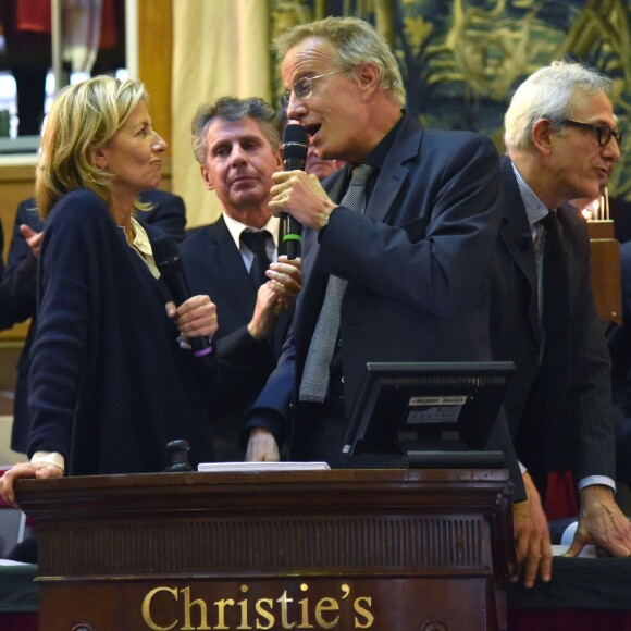 Claire Chazal et Christophe Lambert ont fait monté les enchères à la 155e vente des vins des Hospices de Beaune, le 15 novembre 2015, à Beaune © Giancarlo Gorassini