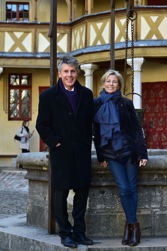 Claire Chazal et Alain Suguenot, maire de Beaune à la 155e vente des vins des Hospices de Beaune, le 15 novembre 2015, à Beaune © Giancarlo Gorassini