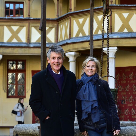 Claire Chazal et Alain Suguenot, maire de Beaune à la 155e vente des vins des Hospices de Beaune, le 15 novembre 2015, à Beaune © Giancarlo Gorassini