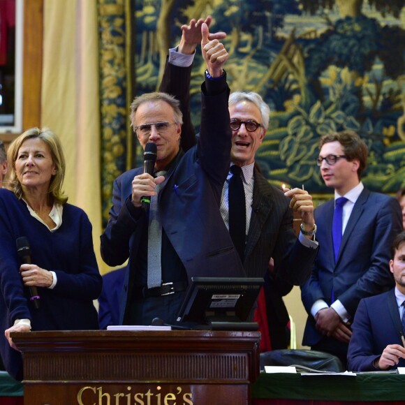 Claire Chazal et Christophe Lambert ont fait monté les enchères à la 155e vente des vins des Hospices de Beaune, le 15 novembre 2015, à Beaune © Giancarlo Gorassini