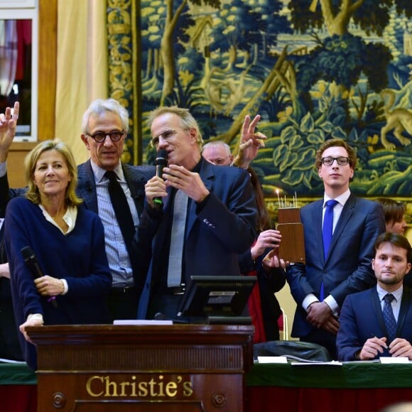 Claire Chazal et Christophe Lambert ont fait monté les enchères à la 155e vente des vins des Hospices de Beaune, le 15 novembre 2015, à Beaune © Giancarlo Gorassini