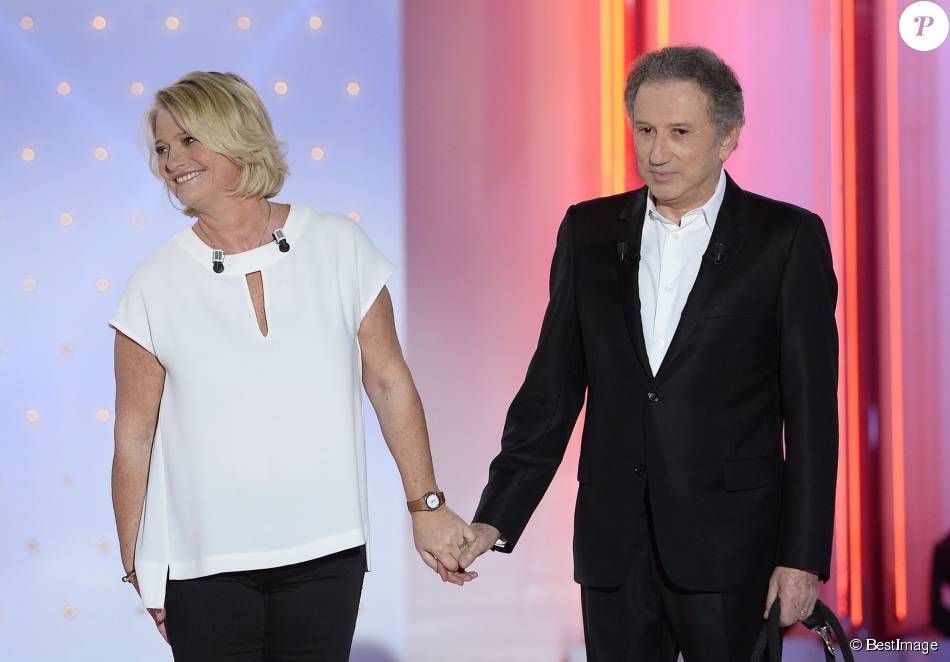 Mari Compagnon Mari Marina Carrère D Encausse Marina Carrère d'Encausse et Michel Drucker - Enregistrement de l