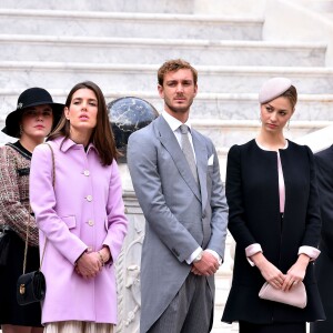 Charlotte Casiraghi, Pierre Casiraghi et sa femme Beatrice Borromeo - La famille princière de Monaco dans la cour du palais lors de la Fête Nationale monégasque à Monaco le 19 novembre 2015. © Bruno Bebert / Olivier Huitel / Pool Restreint Monaco / Bestimage  Monaco's family for Monaco National Day at the princely palace in Monaco on november 19, 2015.19/11/2015 - 