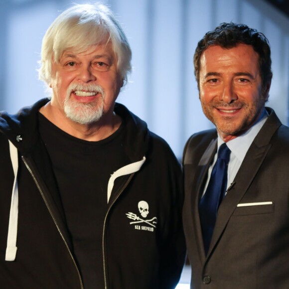 Exclusif - Paul Watson (co-fondateur de Greenpeace et fondateur de Sea Shepherd), Bernard Montiel - Enregistrement de l'émission "Animaux Stars", qui sera diffusée en juin 2016 sur la chaîne TV Animaux, au Bastille Design Center à Paris. Le 17 novembre 2015.
