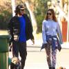 Exclusif - Leighton Meester et  Adam Brody promènent leurs chiens à  Los Angeles, le 22 decembre 2013.