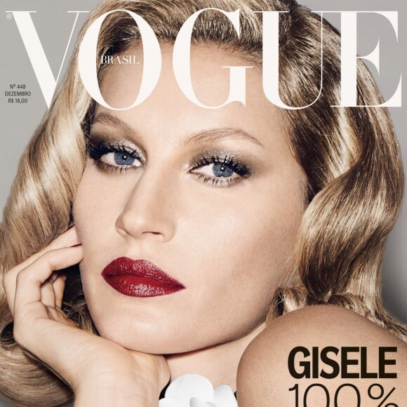 Gisele Bündchen en couverture du numéro de décembre du magazine Vogue Brasil. Photo par François Nars.