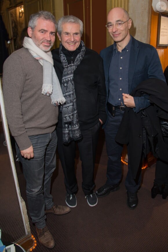 Stéphane Brizé, Claude Lelouch, Bernard Werber - Soirée de l'avant première du film "Un + Une" de Claude Lelouch au Club 13 à Paris le 23 novembre 2015.