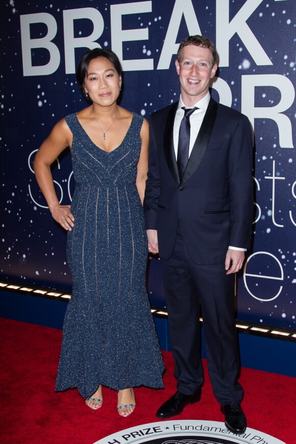 Priscilla Chan, Mark Zuckerberg lors de la 2e cérémonie annuelle des Breakthrough Prize Awards à Mountain View, le 9 novembre 2014