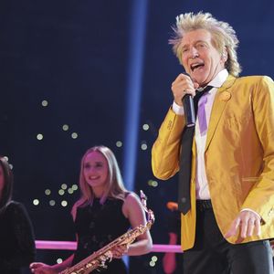 Rod Stewart a fait le show lors du combat pour la ceinture de champion du monde des lourds entre Wladimir Klitschko et Tyson Fury, le 28 novembre 2015 à Düsseldorf.