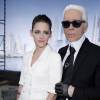 Kristen Stewart et Karl Lagerfeld - People au défilé de mode Haute-Couture Automne-Hiver 2013/2014 "Chanel" au Grand Palais a Paris. Le 2 juillet 2013