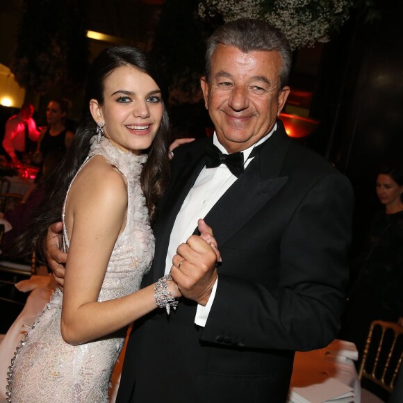 Exclusif - Sonia Ben Ammar (robe Chanel Haute Couture, bijoux Payal New York) et son père Tarak Ben Ammar lors de la 23e édition du Bal des débutantes au Palais de Chaillot à Paris, le 28 novembre 2015. ©Jacovides/Borde/Moreau/Bestimage