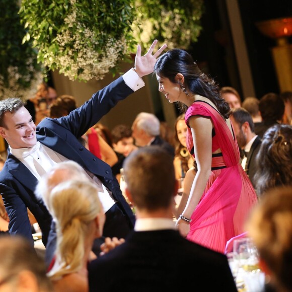 Exclusif - Vanessa Lauren Wang (robe J. Mendel, bijoux Payal New York) et son cavalier William Hallisey lors de la Vingt-troisième édition du Bal au Palais de Chaillot à Paris, le 28 novembre 2015.  © Le Bal/Jacovides/Borde/Moreau/Bestimage