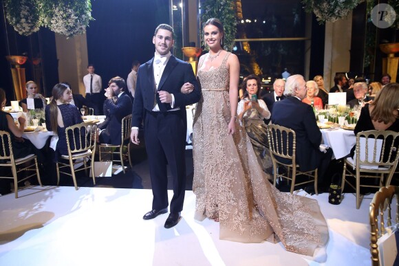 Exclusif - Inês de Bragança (robe Elie Saab Haute Couture, bijoux Payal New York) et son cavalier António Cortez de Lobão lors de la Vingt-troisième édition du Bal au Palais de Chaillot à Paris, le 28 novembre 2015.  © Le Bal/Jacovides/Borde/Moreau/Bestimage