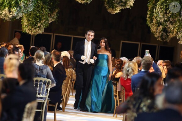 Exclusif - La princesse Anastasia Pallavicini, duchesse Diaz della Vittoria (robe Roberto Capucci, bijoux Payal New York) et son cavalier Konstantin Jensen lors de la Vingt-troisième édition du Bal au Palais de Chaillot à Paris, le 28 novembre 2015.  © Le Bal/Jacovides/Borde/Moreau/Bestimage