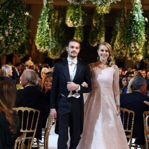 Exclusif - Klió Kosuth (robe Georges Hobeika Couture, bijoux Payal New York) et son cavalier Thomus DaCosta lors de la Vingt-troisième édition du Bal au Palais de Chaillot à Paris, le 28 novembre 2015.  © Le Bal/Jacovides/Borde/Moreau/Bestimage