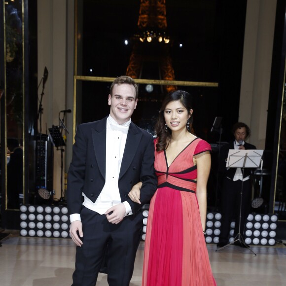 Exclusif - Vanessa Lauren Wang (robe J. Mendel, bijoux Payal New York) et son cavalier William Hallisey lors de la Vingt-troisième édition du Bal au Palais de Chaillot à Paris, le 28 novembre 2015.  © Le Bal/Jacovides/Borde/Moreau/Bestimage