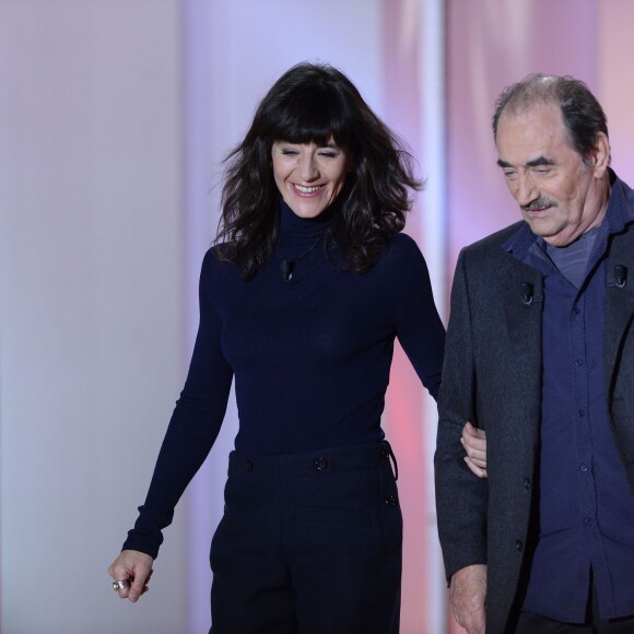 Romane Bohringer et son père Richard Bohringer - Enregistrement de l'émission "Vivement Dimanche" à Paris le 25 novembre 2015