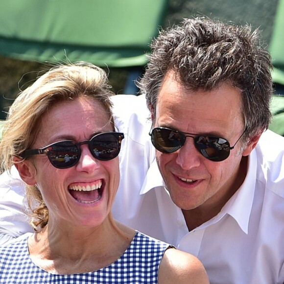 Anne-Sophie Lapix et son mari Arthur Sadoun, à Paris, le 5 juin 2015.