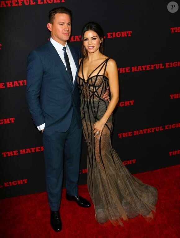 Channing Tatum et sa femme Jenna Dewan à la première de "Les Huit Salopards" à Hollywood, le 7 décembre 201.