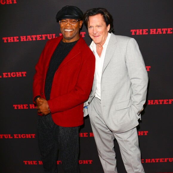Samuel L. Jackson, Michael Madsen à la première du film "Les Huit Salopards" à Hollywood, le 7 décembre 2015