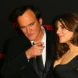 Quentin Tarantino et sa compagne Courtney Hoffman à la première de "Les Huit Salopards" à Hollywood, le 7 décembre 201.