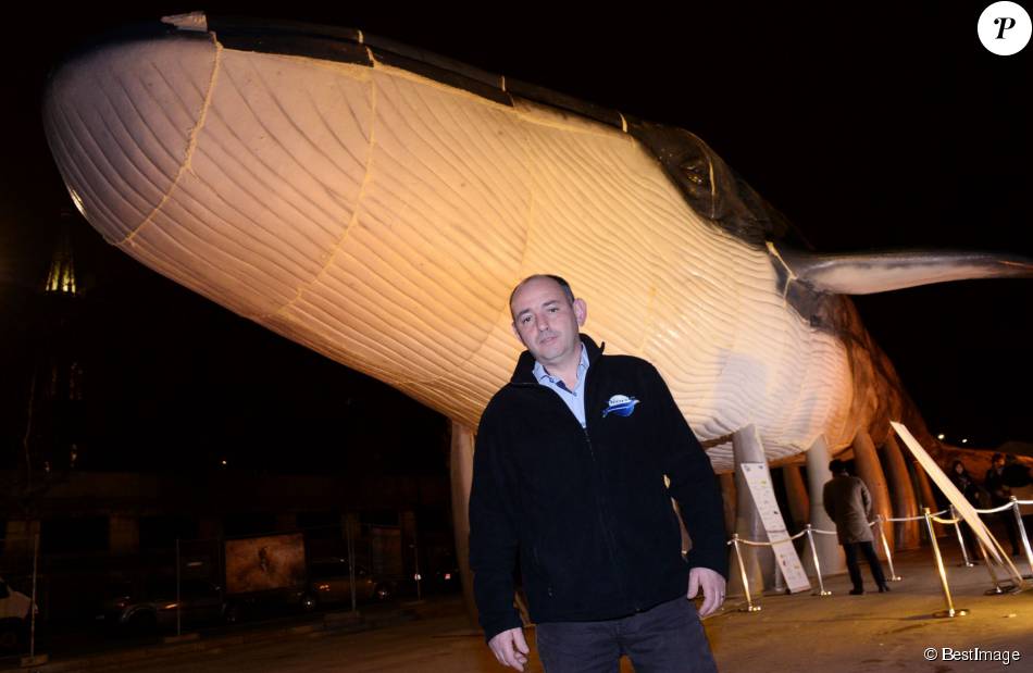 Exclusif - Pierre Douay (photographe animalier à l&#039;origine de la Baleine Bleue) - Soirée d&#039;inauguration de l&#039;opération &quot;La Baleine Bleue&quot; sur le port du Gros Caillou à Paris, le 1er décembre 2015.