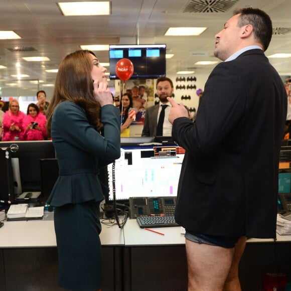 Le prince William et Kate Middleton, à la 23e journée de charité annuelle (Fancy Dress Charity Day) de l'ICAP à Londres, le 9 décembre 2015.