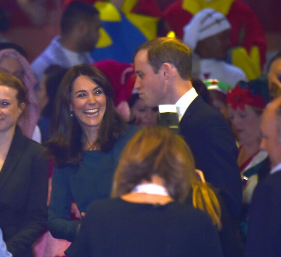 Le prince William, duc de Cambridge et Kate Middleton, duchesse de Cambridge soutiennent la journée de charité de l'ICAP à Londres le 9 décembre 2015.