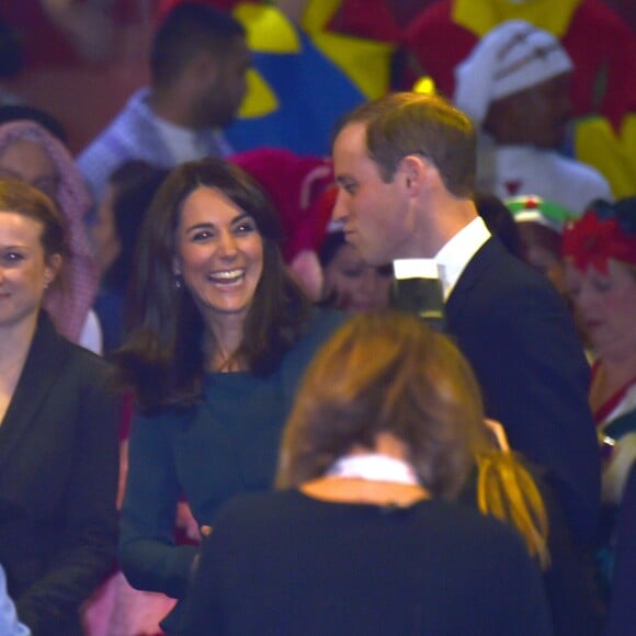 Le prince William, duc de Cambridge et Kate Middleton, duchesse de Cambridge soutiennent la journée de charité de l'ICAP à Londres le 9 décembre 2015.