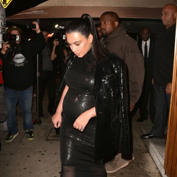 Kim Kardashian (enceinte), Kanye West - Soirée pour le 20ème anniversaire de Kendall Jenner au Nice Guy nightclub à West Hollywood, le 2 novembre 2015.