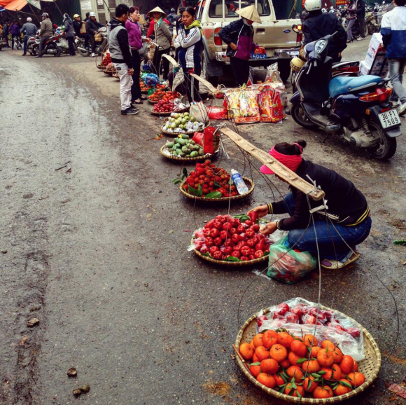 Photo du marché de Hanoï postée par Laeticia Hallyday sur Instagram, décembre 2015.