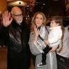 Celine Dion, Rene Angelil et leurs enfants, Rene-Charles et un de leurs jumeaux Eddy a la sortie de l'hotel George V a paris le 30 novembre 2012