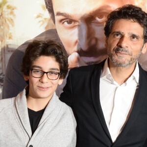 Pascal Elbé et son fils Léo - Avant-première du film "Je compte sur vous" au Publicis Cinémas à Paris le 21 décembre 2015.