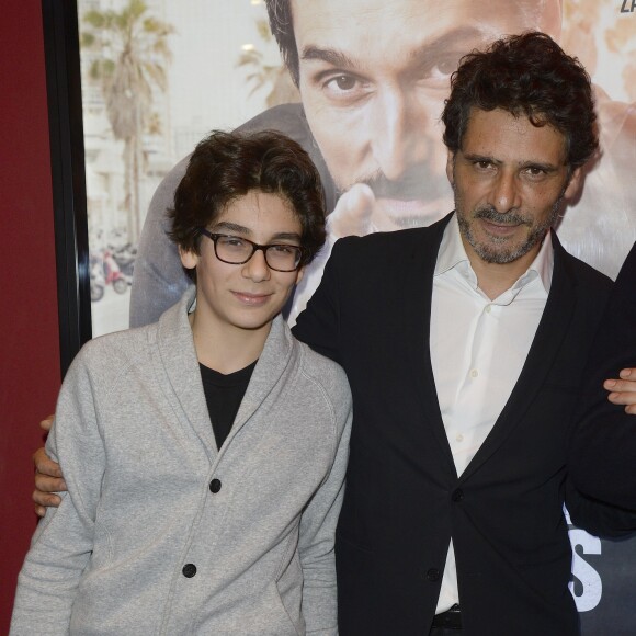 Pascal Elbé et son fils Léo - Avant-première du film "Je compte sur vous" au Publicis Cinémas à Paris le 21 décembre 2015.