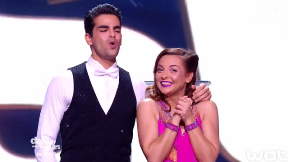 Priscilla et Christophe Licata lors de la finale de Danse avec les stars 6, sur TF1, le mercredi 23 décembre 2015