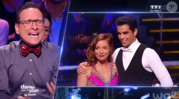 Priscilla et Christophe Licata lors de la finale de Danse avec les stars 6, sur TF1, le mercredi 23 décembre 2015