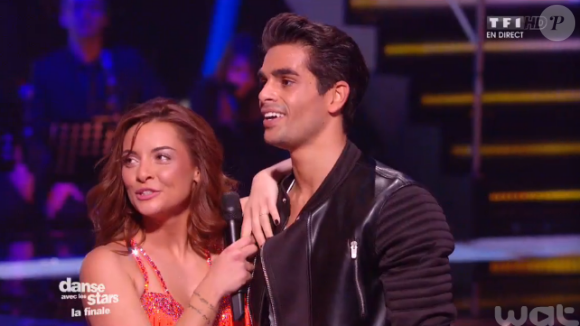 Priscilla et Christophe Licata lors de la finale de Danse avec les stars 6, sur TF1, le mercredi 23 décembre 2015