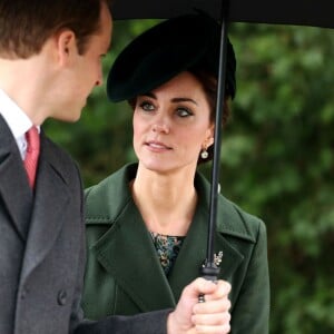 Kate Middleton et le prince William à la messe de Noël en l'église St Mary Magdalene à Sandringham le 25 décembre 2015.