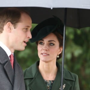 Kate Middleton et le prince William à la messe de Noël en l'église St Mary Magdalene à Sandringham le 25 décembre 2015.