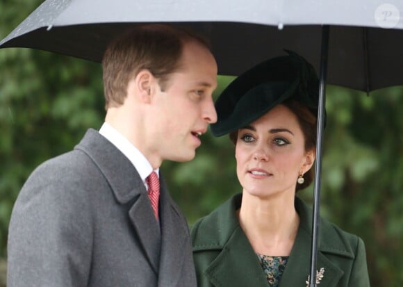 Kate Middleton et le prince William à la messe de Noël en l'église St Mary Magdalene à Sandringham le 25 décembre 2015.