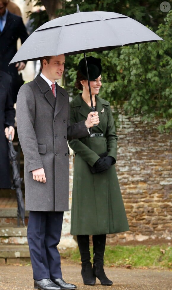 Kate Middleton et le prince William à la messe de Noël en l'église St Mary Magdalene à Sandringham le 25 décembre 2015.