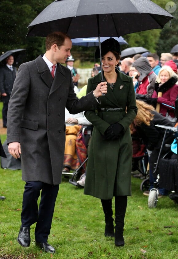 Kate Middleton et le prince William à la messe de Noël en l'église St Mary Magdalene à Sandringham le 25 décembre 2015.