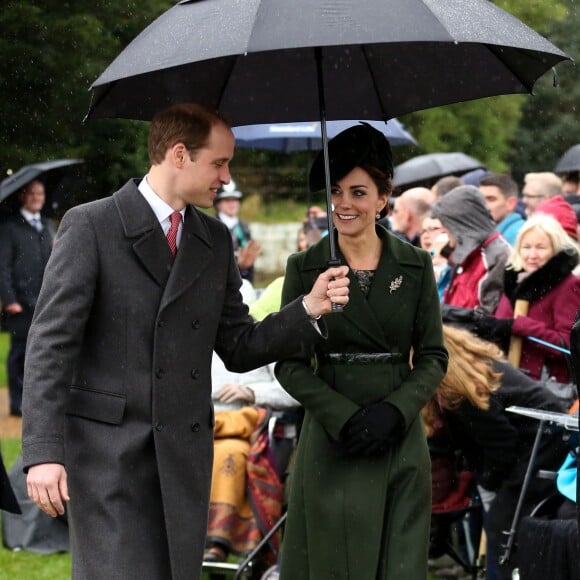 Kate Middleton et le prince William à la messe de Noël en l'église St Mary Magdalene à Sandringham le 25 décembre 2015.