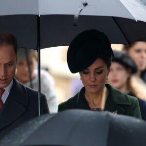 Kate Middleton et le prince William à la messe de Noël en l'église St Mary Magdalene à Sandringham le 25 décembre 2015.