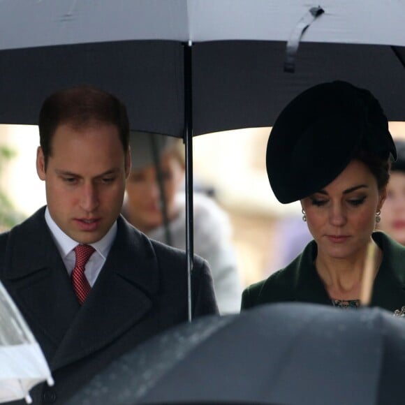 Kate Middleton et le prince William à la messe de Noël en l'église St Mary Magdalene à Sandringham le 25 décembre 2015.