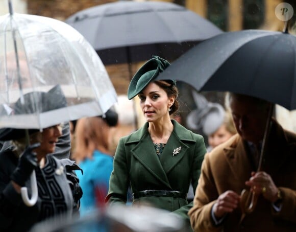 Kate Middleton, duchesse de Cambridge, à la messe de Noël en l'église St Mary Magdalene à Sandringham le 25 décembre 2015.