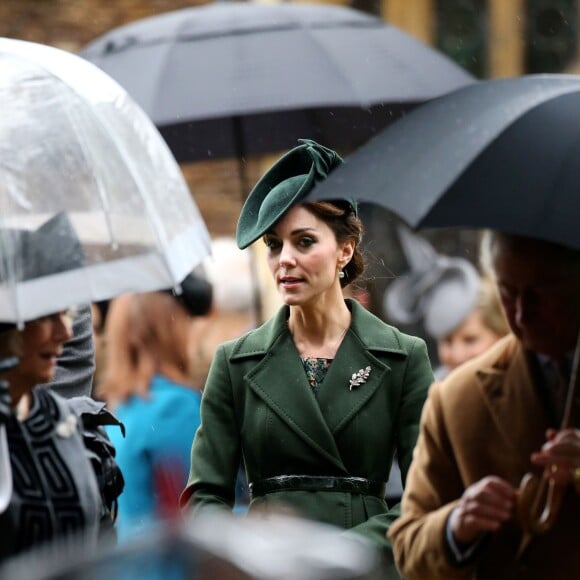 Kate Middleton, duchesse de Cambridge, à la messe de Noël en l'église St Mary Magdalene à Sandringham le 25 décembre 2015.