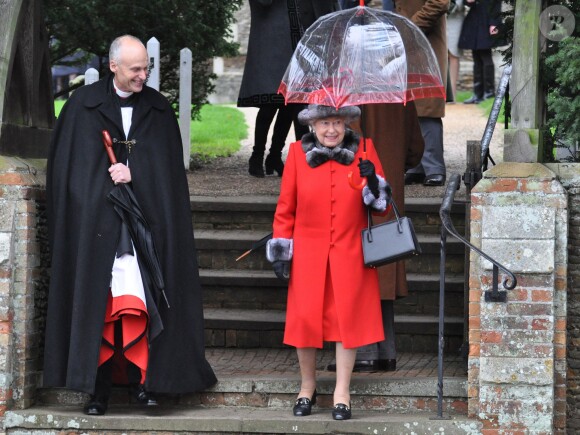 La reine Elizabeth II à la messe de Noël en l'église St Mary Magdalene à Sandringham le 25 décembre 2015.