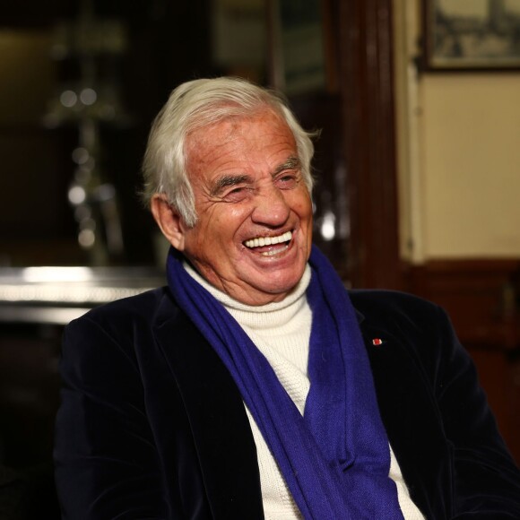 Exclusif - Prix special - no web - Jean-Paul Belmondo - Tournage du documentaire "Belmondo par Belmondo" de Cyril Viguier et Paul Belmondo. Le 1 er décembre 2014 © Sebastien Valiela