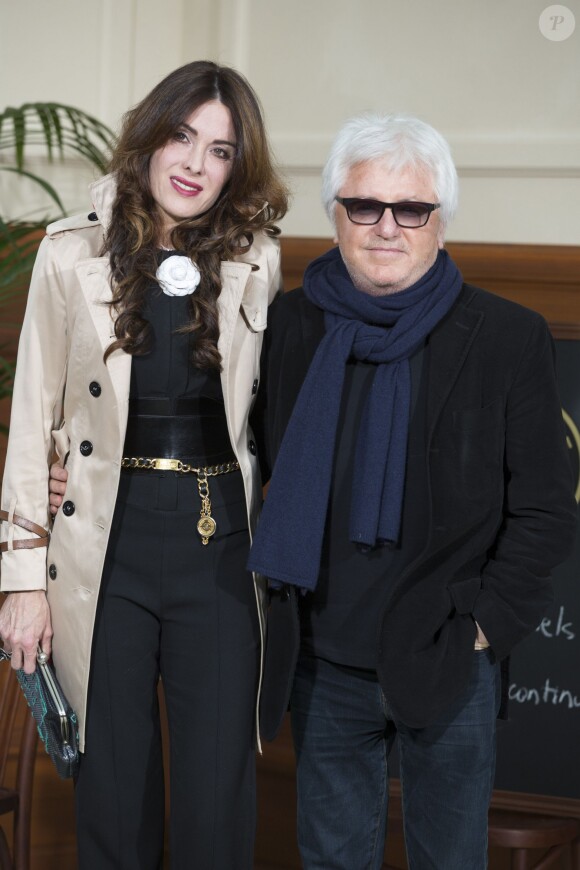 Marc Cerrone et sa femme Jill au défilé de mode "Chanel", collection prêt-à-porter automne-hiver 2015/2016, à Paris le 10 mars 2015.